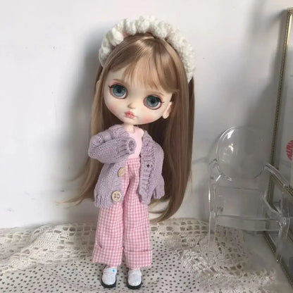 Fashion 1/6 Blythe Doll Clothes Sweater Set Barbir Doll Replace Clothes Ob24 Doll Outfit Accessories No Socks