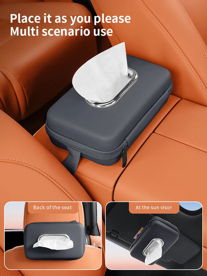 Car sun visor tissue box, seat back car mounted tissue box, car mounted armrest box, high-end storage decoration sanitary paper box