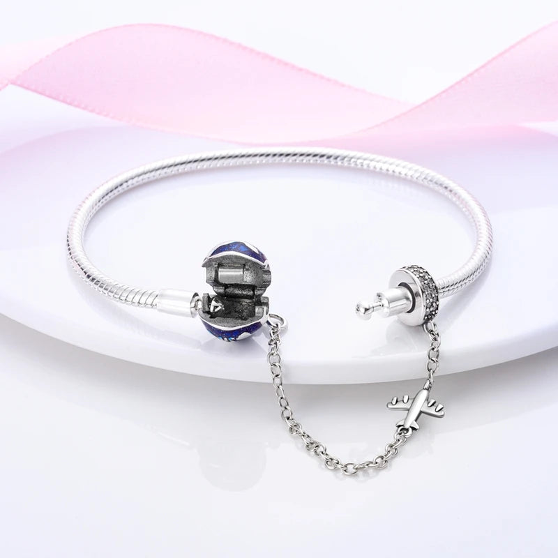 Bracelet Silver 925 Original 17-20CM Star Moon Sun Four Leaf Clover Green Zircon Bracelets Fit DIY Charms Birthday Jewelry Gifts