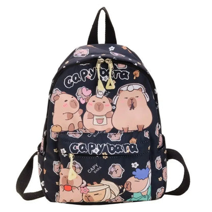 Cute Large Capacity Capybara Backpack, Cartoon Breathable Student Schoolbag, Nylon Ultra-light Book Bag, Back to school Girl