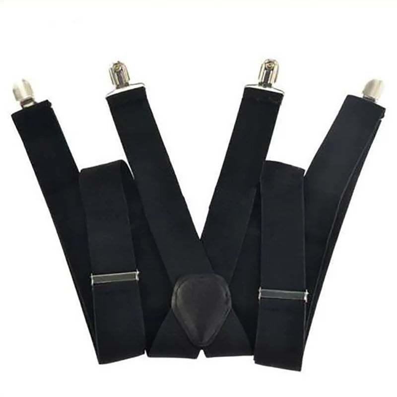 35/25/20mm Wide Men's Suspenders High Elastic Adjustable 4 Strong Clips Heavy Duty X-Back Trousers Braces