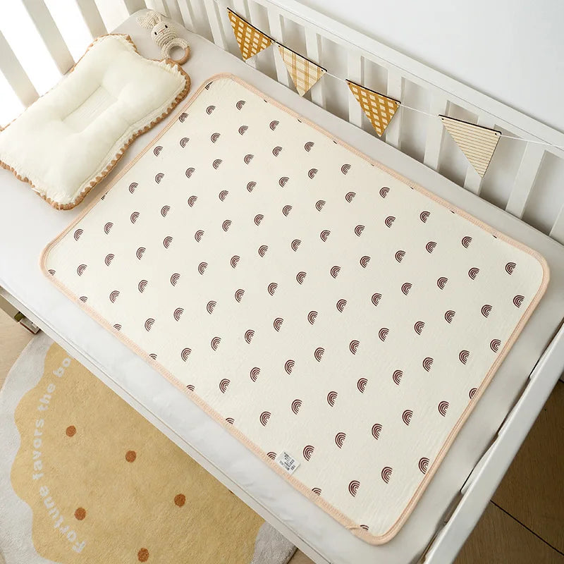 Reusable Baby Changing Mat Cover Baby Diaper Mattress Diaper for Newborn Cotton Waterproof Changing Pads Floor Play Mat