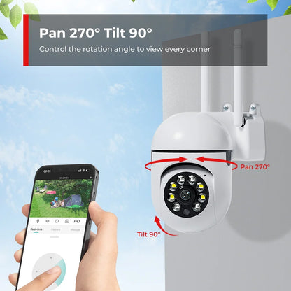 4MP Outdoor WiFi Camera 2K HD Security PTZ IP Camera AI Auto Detect Tracking Indoor Baby Night Color Camera Surveillance ICSee