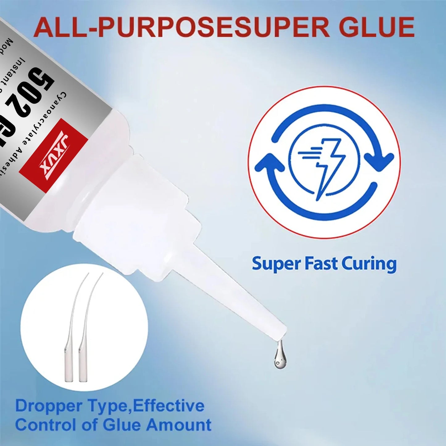 50/20g Multi-purpose 502 Instant Strong Super Glue Universal Superglue Mighty Instant Glue for Resin Ceramic Metal Glass Fast Dry