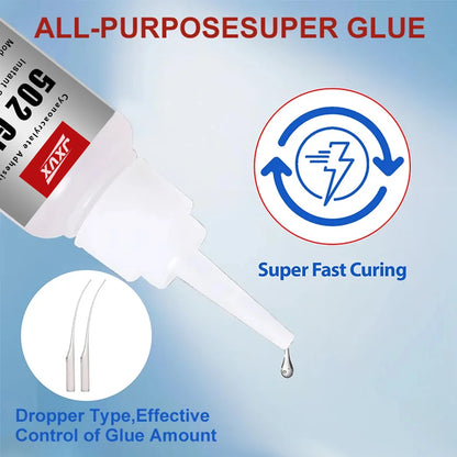 50/20g Multi-purpose 502 Instant Strong Super Glue Universal Superglue Mighty Instant Glue for Resin Ceramic Metal Glass Fast Dry