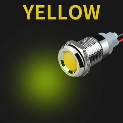 1Pcs 6/8/10/12/16/19/22mm Spherical Metal LED Warning Indicator Light Signal Lamp Pilot Wire 3-6 12-24 220V Power Waterproof IP65