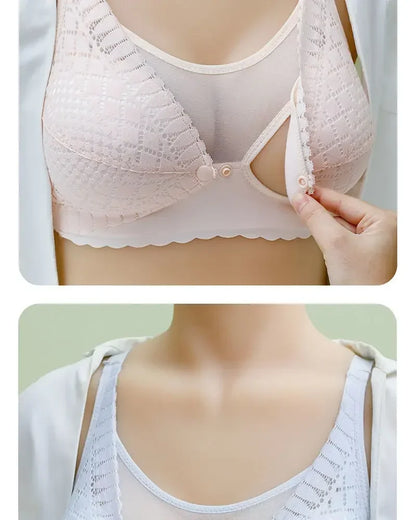 Front Button Maternity Nursing Bra Adjustable Gathered Underwear Comfortable Breastfeeding Bra for Feeding Pregnant Women Clothes