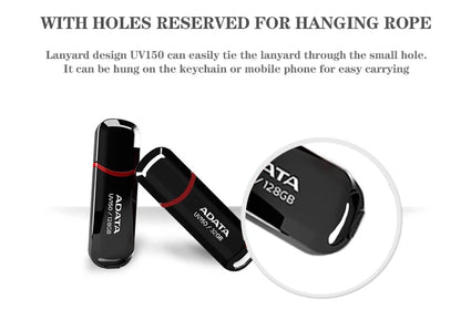ADATA UV150 USB3.2 High-speed Flash Drive Plug And Play Easy Portable USB Flash Drive Black 256GB 128GB 64GB 32GB