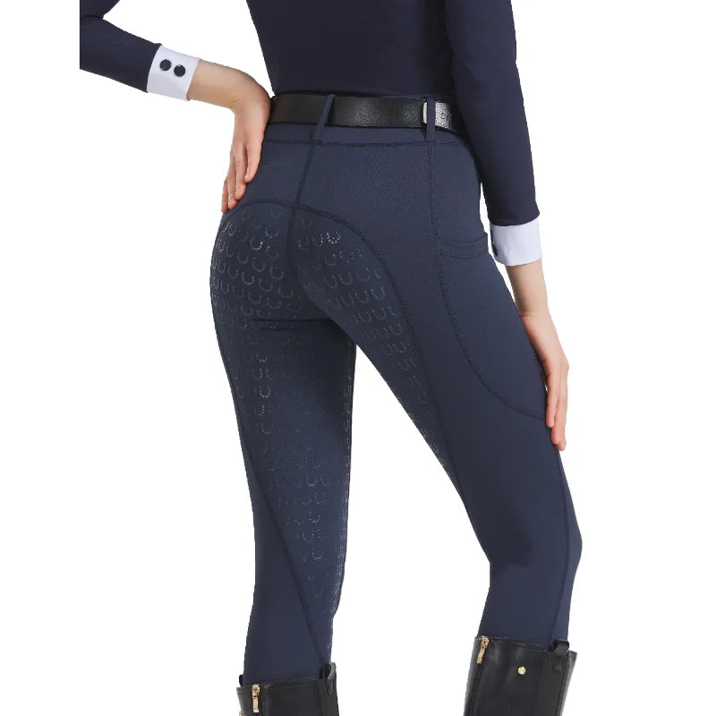 Spring and Summer Women's Knitted High-Stretch Slim-Fit Silicone Grip Riding Pants, Breathable