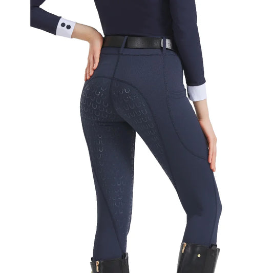Spring and Summer Women's Knitted High-Stretch Slim-Fit Silicone Grip Riding Pants, Breathable