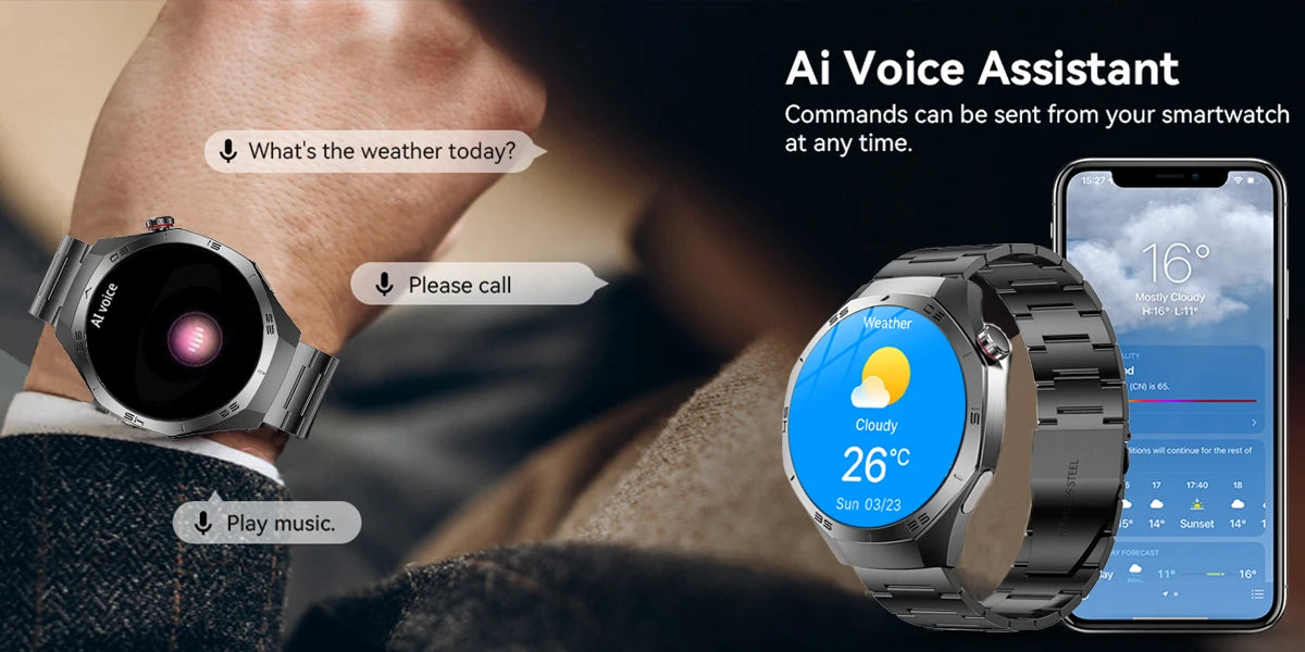 2025New For Android and ios Smart Watch Men AMOLED Screen GPS Motion trajectory Heart Rate Bluetooth Calls SmartWatch Waterproof