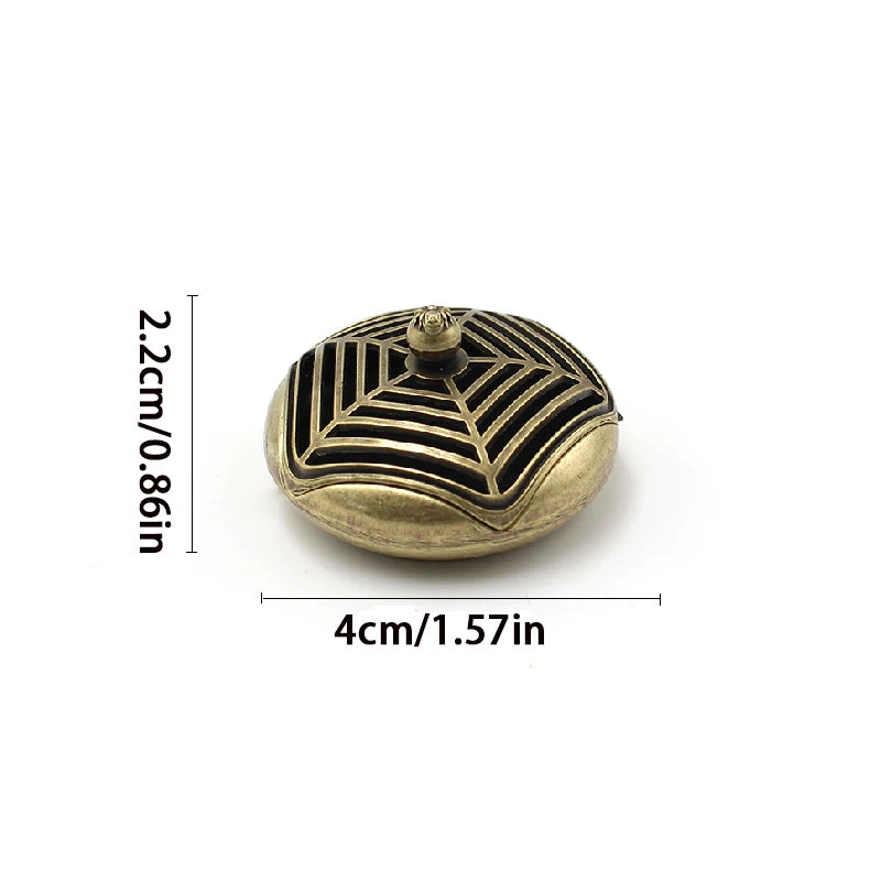 Antique brass pocket mini hollow incense burner, ancient Chinese tea table decoration, dragon and phoenix incense burner