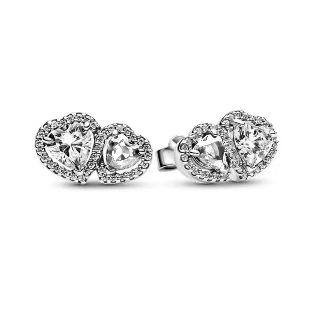 New 925 Silver bow Heart-shaped Ring Necklace Suitable for Valentine's Day,Holiday Gifts for Women DIY High-end ,Fashion Jewelry