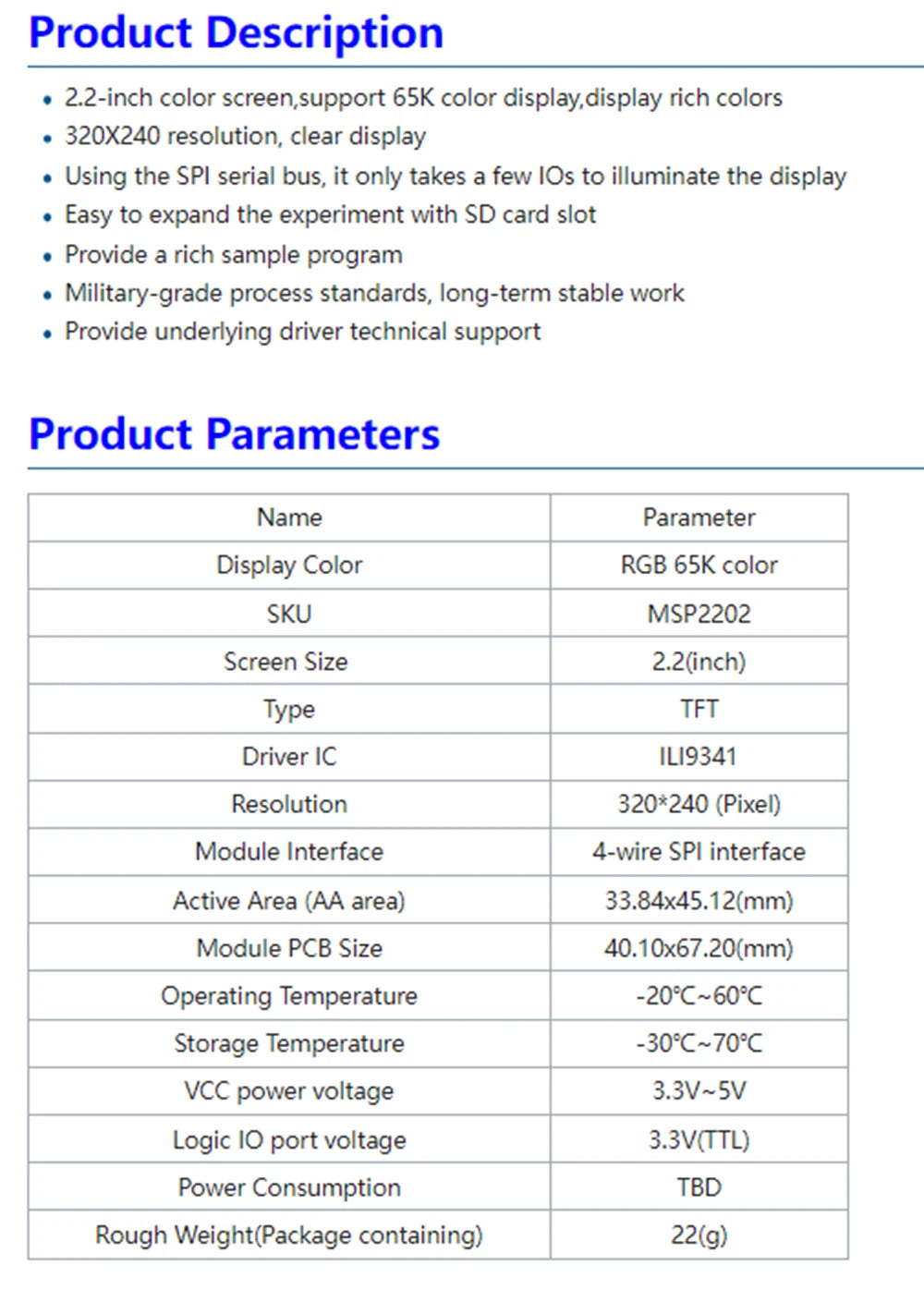 2.2 /2.4/2.8/3.2/3.5/4.0 Inch SPI TFT LCD Touch Panel Serial Port Module,  ILI9341  240x320 Serial LED Display