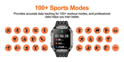 New 1000mAh Battery Smart Watch, 1.95 Inch AMOLED Screen, Men Outdoorsports Watch, IP68 Waterproof Bluetooth Call Sports Smartwatch