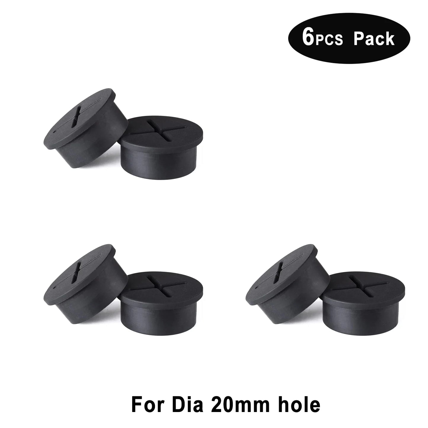 Desk Cord Grommet, Flexible Silicone Cable Hole Cover, Wire Organizer, Cable Pass Through, Round Gasket White