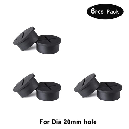 Desk Cord Grommet, Flexible Silicone Cable Hole Cover, Wire Organizer, Cable Pass Through, Round Gasket White