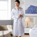 Plus Size 3XL, Men Long Bathrobe Sleepwear, Black Bridegroom Wedding Robe, Spring Summer Sleepwear, Nightwear, Loose Satin Home Wear