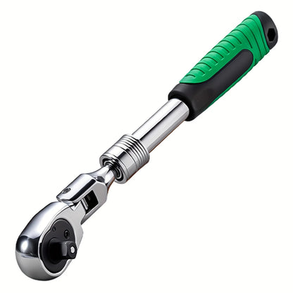72-Tooth Ratchet Wrench Set, Chrome Vanadium Steel, Automatic Two-Way Mechanism, Stretchable, Ergonomic Grip, with Quick Socket