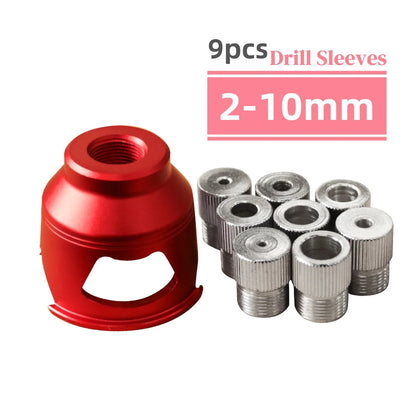 Vertical Drill Guide Doweling Jigs Kit 2-10mm/6,8,10mm Drill Positioning Aluminum Straight Angled Guide Locator Hole Puncher Tool