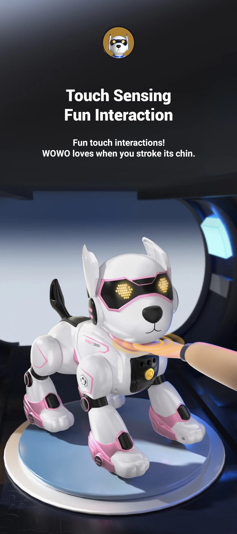Funny RC Robot Electronic Dog Stunt Dog Voice Command Programmable Touch-sense Music Song Robot Dog for Boy Girls Children Toys
