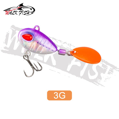 WALK FISH Sinking 3g-21g VIB Lure Spoon Spinner Fishing Bait Wobblers Metal Jig Rotating Sequin Tail Far Casting For Sea Bass