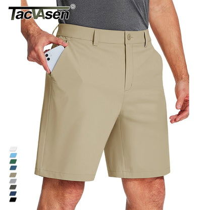 Golf Quick Dry Shorts, Men Stretch Lightweight Dress, Work Casual Shorts with 4 Pockets, Flat Front Hiking Shorts, TACVASEN