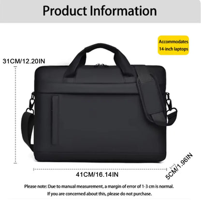 Men's Briefcase, Minimalist Business Shoulder Bag, Men's Messenger Bag, Large Capacity Office Tote, 14-inch Laptop Bag