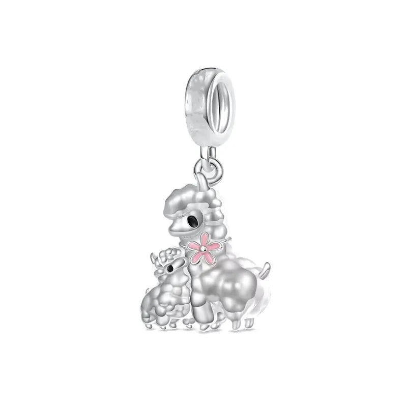 Hot Selling 925 Silver Pink Cake, Dog Paw, Luggage, Cup Bead Pendant Suitable for European Original Bracelet DIY Exquisite Jewelry