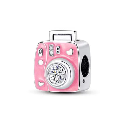 Hot Selling 925 Silver Pink Cake, Dog Paw, Luggage, Cup Bead Pendant Suitable for European Original Bracelet DIY Exquisite Jewelry