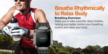 New 1000mAh Battery Smart Watch, 1.95 Inch AMOLED Screen, Men Outdoorsports Watch, IP68 Waterproof Bluetooth Call Sports Smartwatch