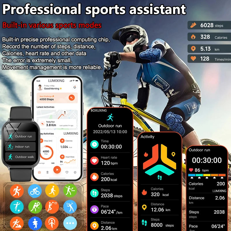 2026 New Smartwatches for Men and Women, Sports Fitness Tracker, IP68 Waterproof, Built-in 24H Heart Rate, 700 mAh Battery, Call Smart Watch