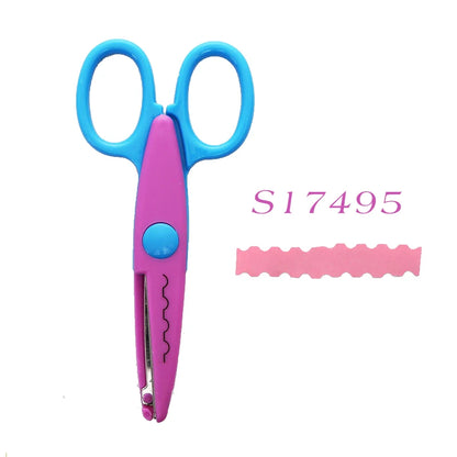 Mr.paper 6 Styles Minimalistic Lace Scissors Wavy Pattern Small Round Head Children Special Student Art Tool Stationery Scissor