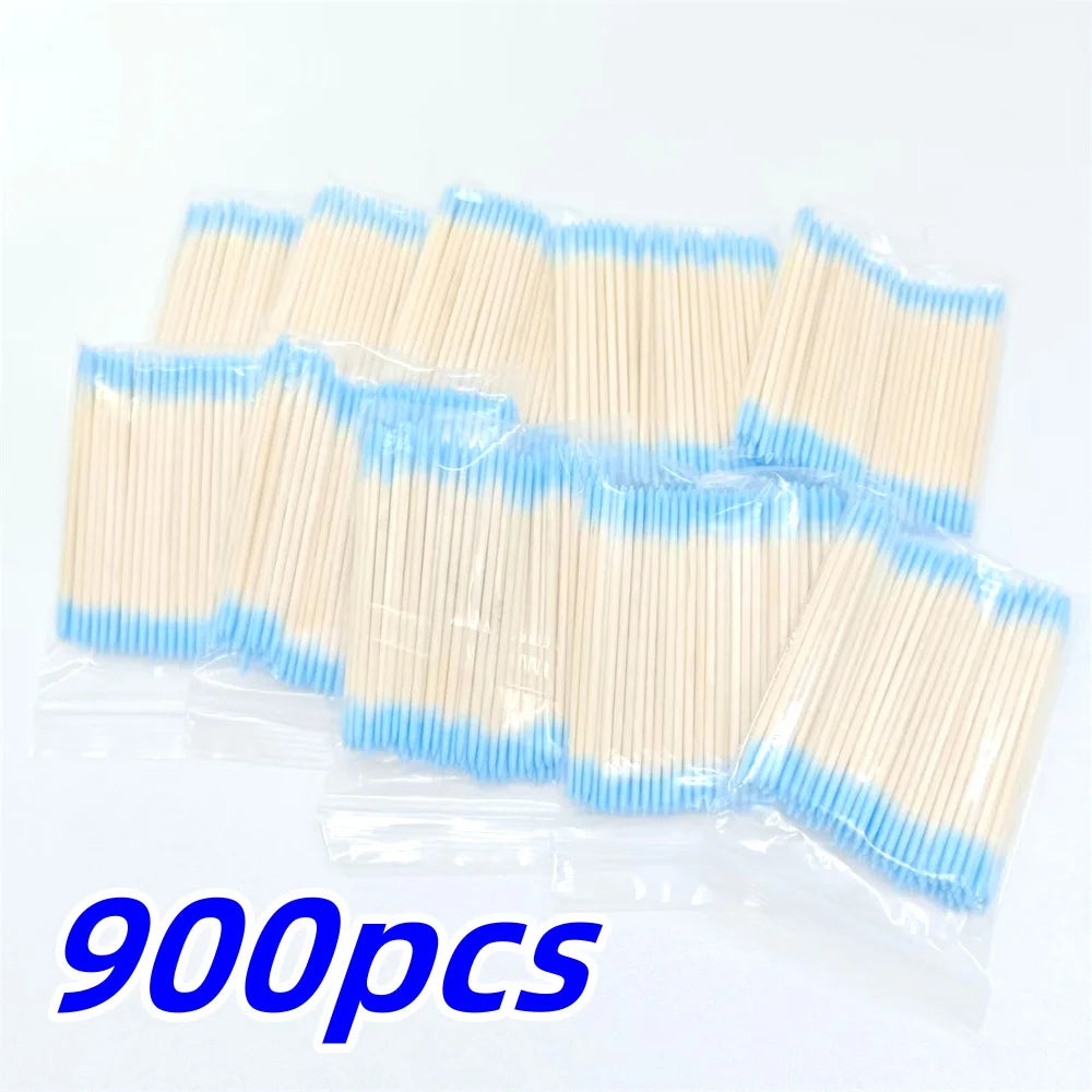 100/300/500/700/900Pcs Double-Tipped Cotton Swabs, for Tattooed Eyebrows, Beauty Makeup Tools for Wiping, Nail Polish Wiping