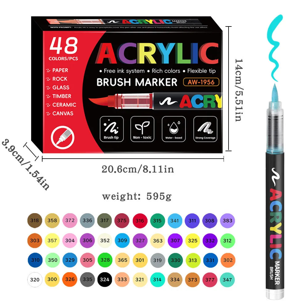 12-168 Colors Direct Liquid Marker Pen Set,DIY Hand Drawn,Graffiti Paint Art Acrylic Paint Pens,Perfect for Artist/Student