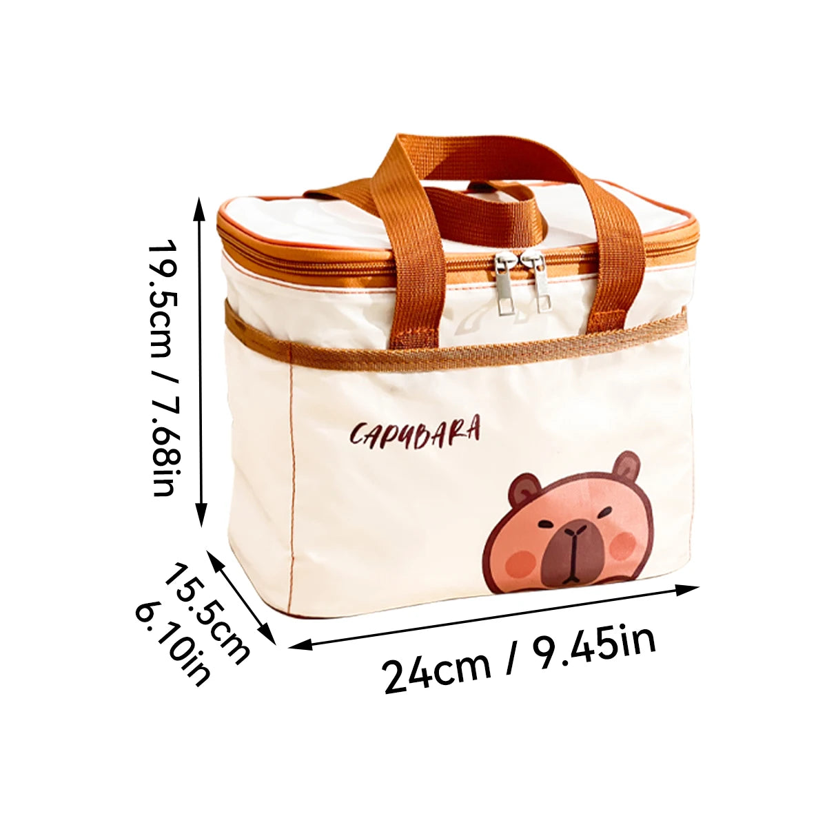 WORTHBUY Cute Thermal Lunch Box Bag, Student Portable Large Capacity Insulated Lunch Bag, Waterproof Reusable Picnic Cooler Bag