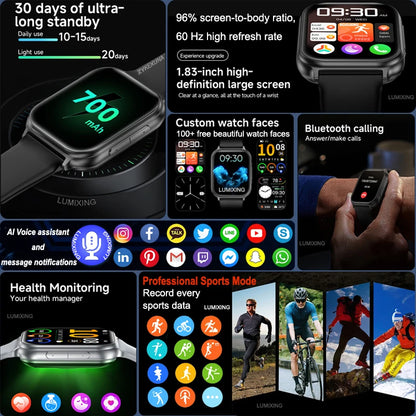 2026 New Smartwatches for Men and Women, Sports Fitness Tracker, IP68 Waterproof, Built-in 24H Heart Rate, 700 mAh Battery, Call Smart Watch