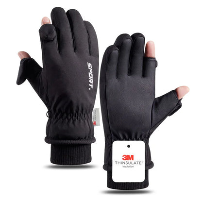 GTUBIKE Winter Warm Gloves for Outdoor Cycling Skiing Thickened Cold-Resistant Gloves Waterproof Touch Screen Camping Equipment