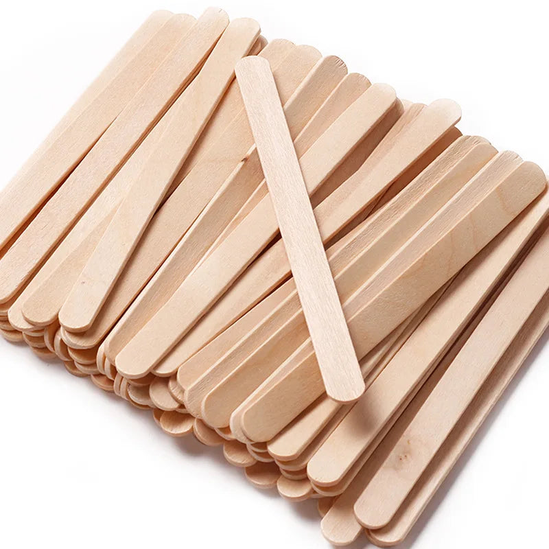 100pcs Disposable Waxing Wooden Tongue Depressor Body Hair Removal Stick Tongue Depressor