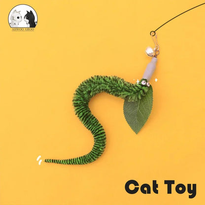 Caterpillar Cat Toy Set, Cat Feather Teaser Wand Toy for Kitten, Cat Dog Plush Worms Interactive Training Playing Stick Pet Toy