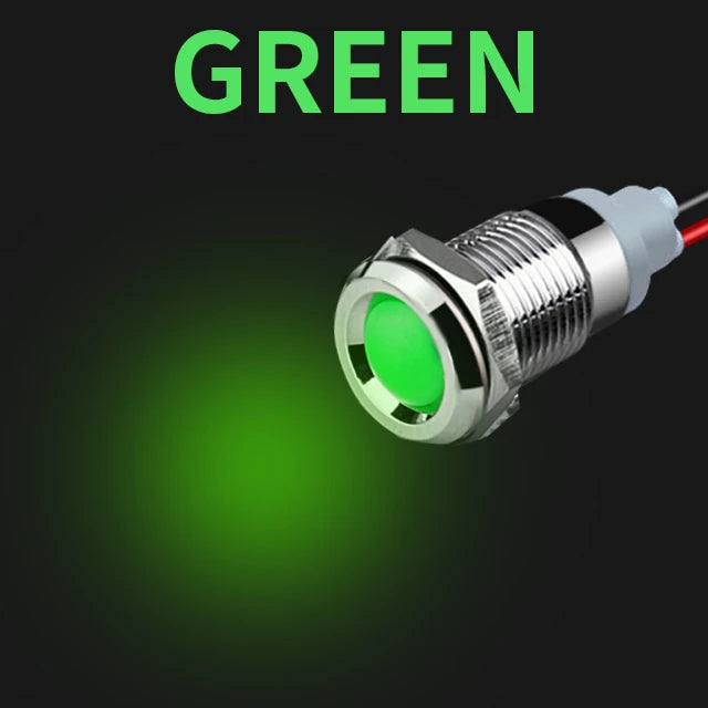 1Pcs 6/8/10/12/16/19/22mm Spherical Metal LED Warning Indicator Light Signal Lamp Pilot Wire 3-6 12-24 220V Power Waterproof IP65