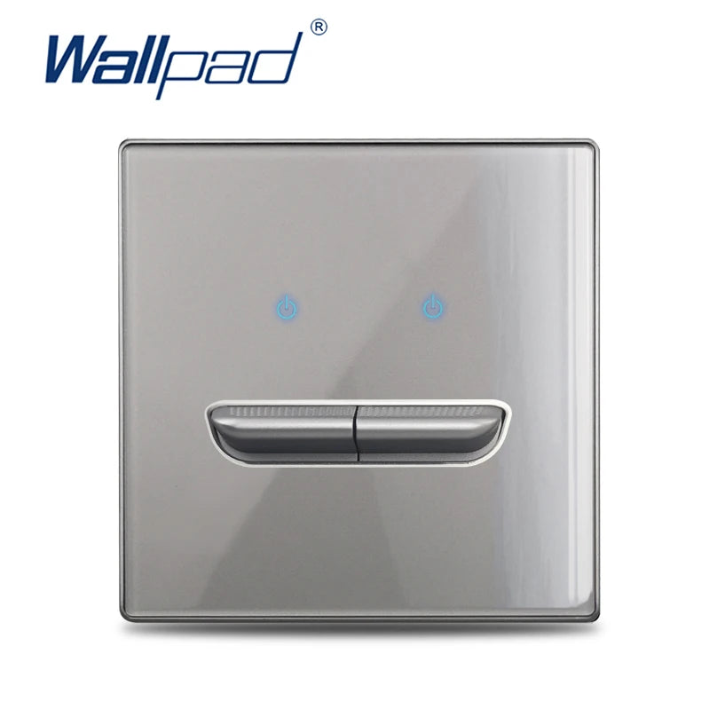 Wall Light Switch Chrome Toggle Press Button Tempered Glass Plate Blue LED Light 1 2 3 4 Gang White Black Gray Gold