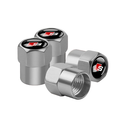 4pcs 3D Metal Styling Car Wheel Tire Valve Air Stem Cap Cover For Audi RS3 TT Sline 8L B2 A3 Quattro A8L Q5 A7 B9 8V A1 A5 Q3 A8