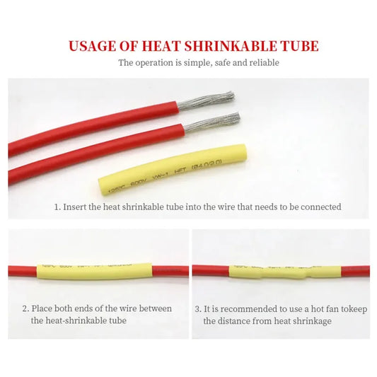 102-750pcs 2:1 Heat-Resistant Tube Heat Shrink Wrapping Kit Assorted Wire Cable Insulation Sleeving 3:1 Heat Shrink Tube Set