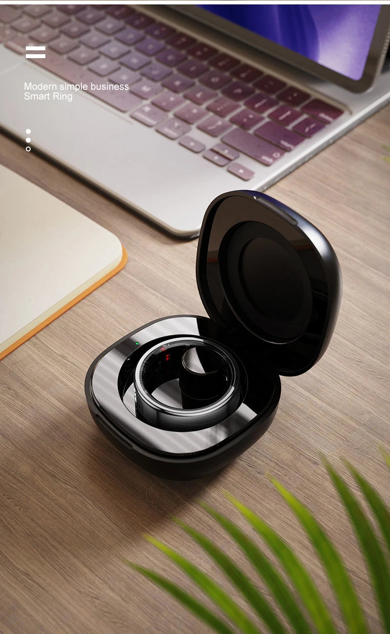 R11C Smart Ring, Men Women, Display Screen Gesture Swipe Video Smartring Waterproof Heart Rate Sleep Monitor Qring for Android IOS