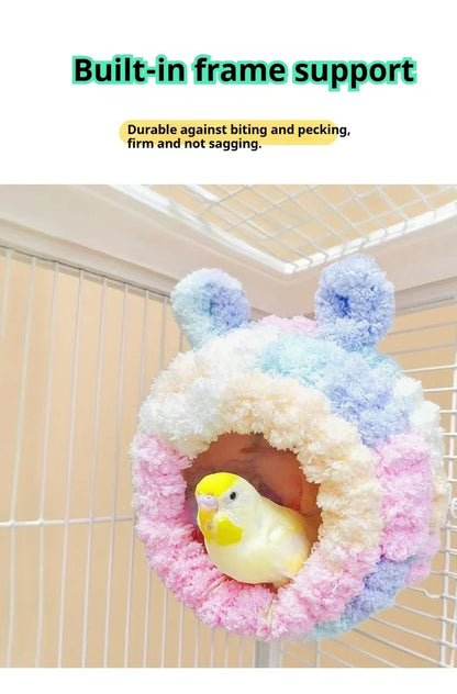 Bird Nest Warmth Parrot Nest Winter Bird Nest Thick Cotton Fleece Flannel Bird Cage Hanging Breeding Nest Small Pet Keep Warm