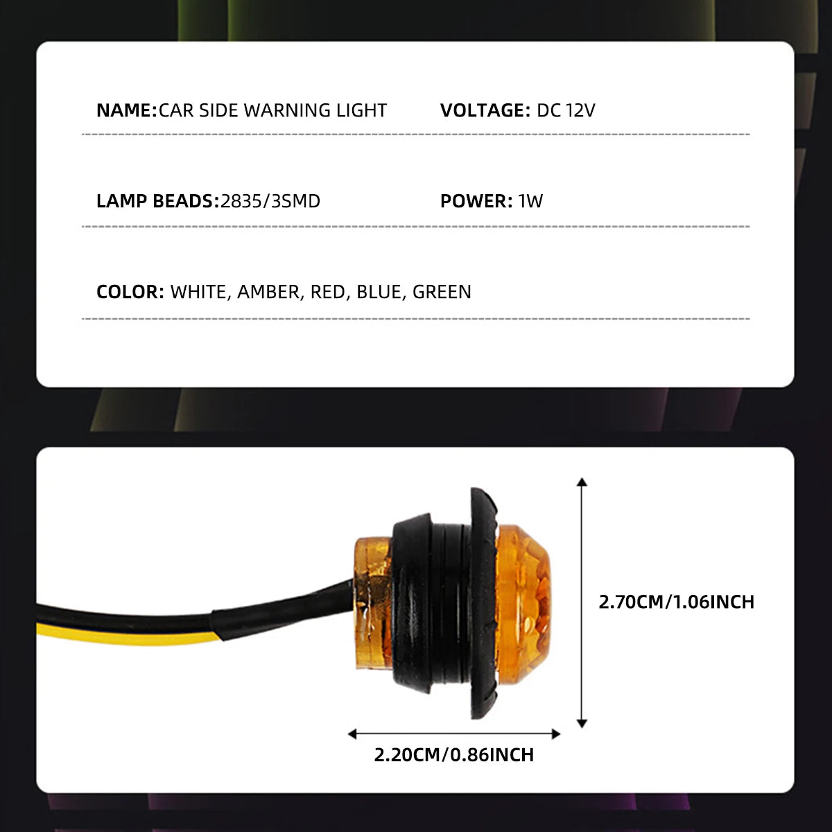 10/20 PCS Mini Round LED Side Marker Light High Brightness 12-24V Truck Trailer Auto Indicators Clearance Light Universal