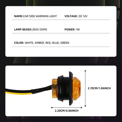 10/20 PCS Mini Round LED Side Marker Light High Brightness 12-24V Truck Trailer Auto Indicators Clearance Light Universal