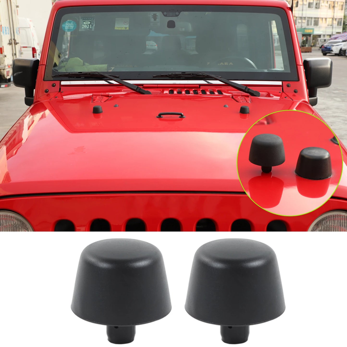 Car Hood Handle Bracket Rubber Cushion Bump Rest Stop Bonnet for Jeep Wrangler TJ 1997-2006 JK 2007-2018 Exterior Accessories