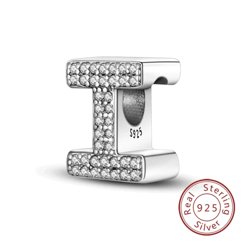 925 Sterling Silver 26 Letters Charms A-Z Alphabet Beads Fit Original Bracelet for Women Girl DIY Fine Jewelry Gift